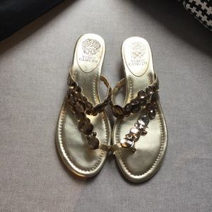 Vince Camuto Gold Crystal Sandals Size 8.5